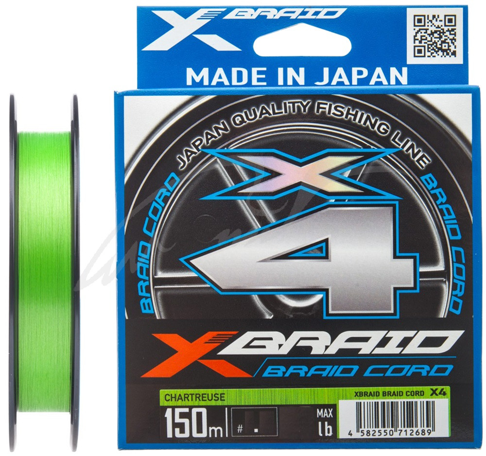 Шнур YGK X-Braid Braid Cord X4 150m #0.6/0.128mm 12lb/5.4kg