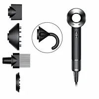 Профессиональный Фен для волос (плойка дайсон) Dyson HD07 Supersonic Black/Nickel(386816-01), Фен расческа