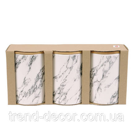 Набір керамічних банок Marble з бамбуковими кришками 3 шт. 0,8 л. 32702, фото 3