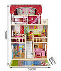 Дерев’яний кукольный будинок‑вілла Kruzzel D 11251 — 90 см, 5 кімнат, LED‑освітлення, меблі, фото 2
