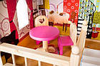 Дерев’яний кукольный будинок‑вілла Kruzzel D 11251 — 90 см, 5 кімнат, LED‑освітлення, меблі, фото 8
