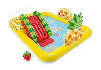Надувний ігровий центр Intex 57158 «Фрукти» (244 x 191 x 91 см) з гіркою