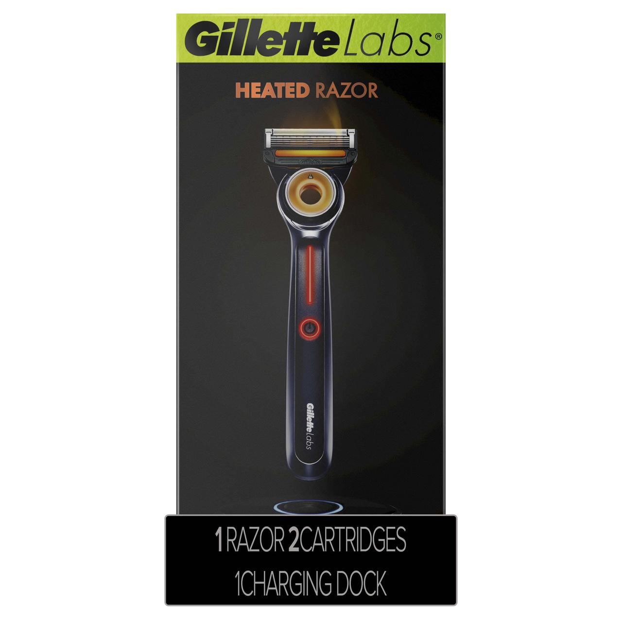 Бритва Gillette Labs Heated Razor і функцією підігрівання з двома касетами плюс дорожній футляр 01619