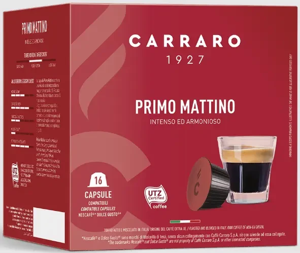 Кава в капсулах Dolce Gusto Carraro Primo Mattino 16шт Італія (Cararro Primo Matino)