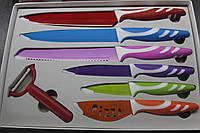 Универсальный набор кухонных ножей + овощечистка Vicalina 7 шт поварских профессиональных для шеф поваров