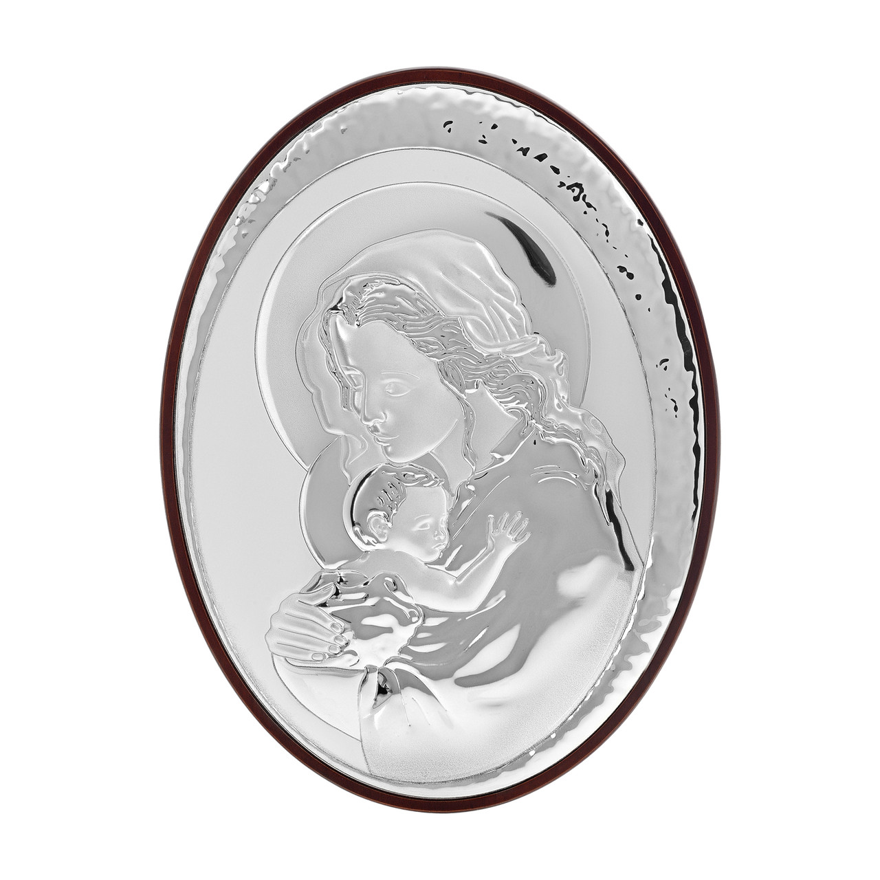 Срібна Ікона Божа Матір з Ісусом 21x28см MA/E910/2WH