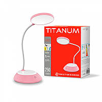 LED лампа настольная с аккумулятором TITANUM TLTF-022P 7W 3000-6500K USB розовая