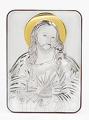 Срібна Ікона Пресвяте Серце Ісуса 5x6,5см MB/E982/5X