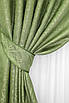 Комплект штор (2шт. 1,5х2,7м.) жакард, колекція "Савана". Колір оливковий. Код 517ш 30-280, фото 4