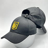 Стильная мужская женская кепка - бейсболка с логотипом и регулятором, черная VK 1443