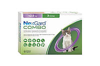 NexGard Combo Краплі на холку від бліх кліщів та гельмінтів для кішок до 2,5 кг - 1 піп.