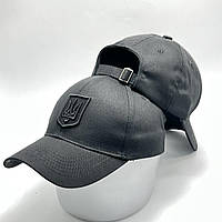 Стильная мужская женская кепка - бейсболка с логотипом и регулятором, черная VK 1444