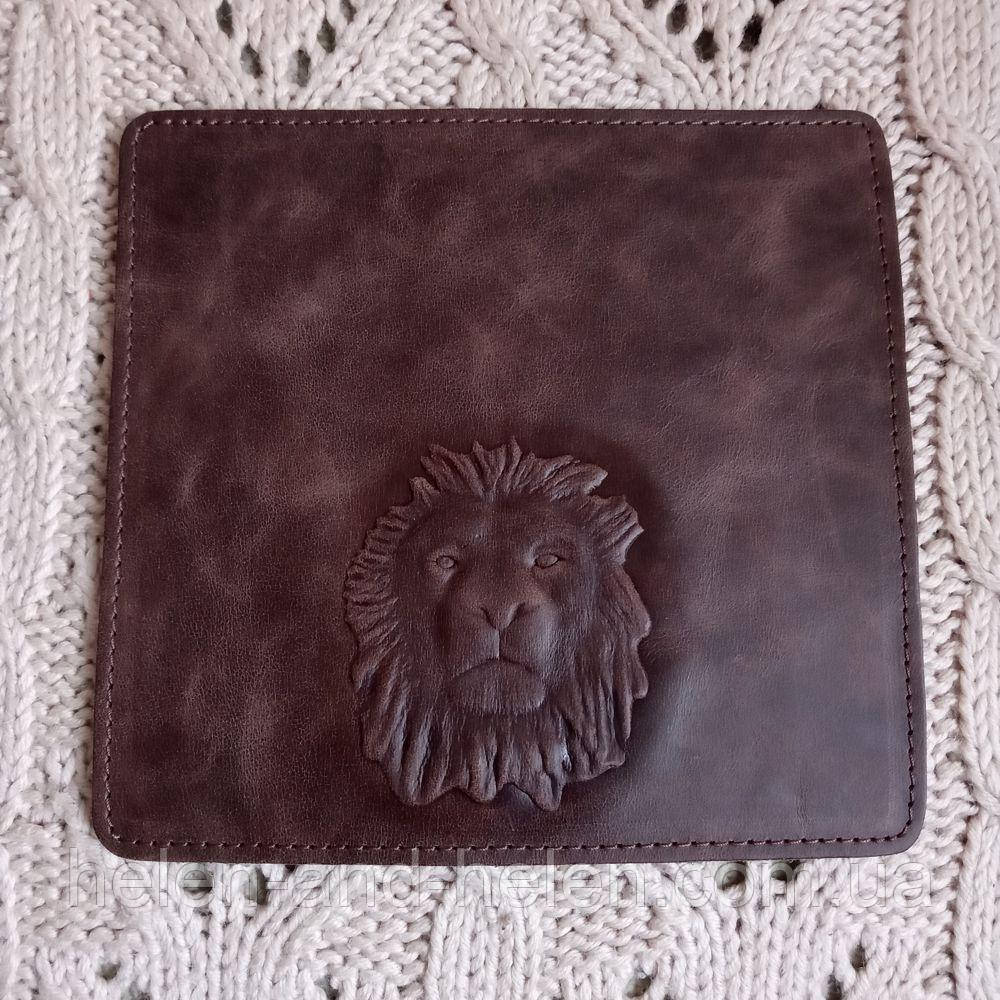 Клапан для сумки 20*19. "Лев". Колір Коричневий., фото 1