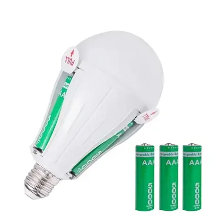 LED ЛАМПА НА АКУМУЛЯТОРІ E27 25 W (3 АКУМУЛЯТОРИ), фото 1