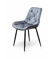 Стілець м'який Прадо на металевих ніжках сірий