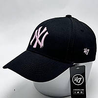 Стильная мужская женская кепка - бейсболка с логотипом и регулятором, черная VK 1448
