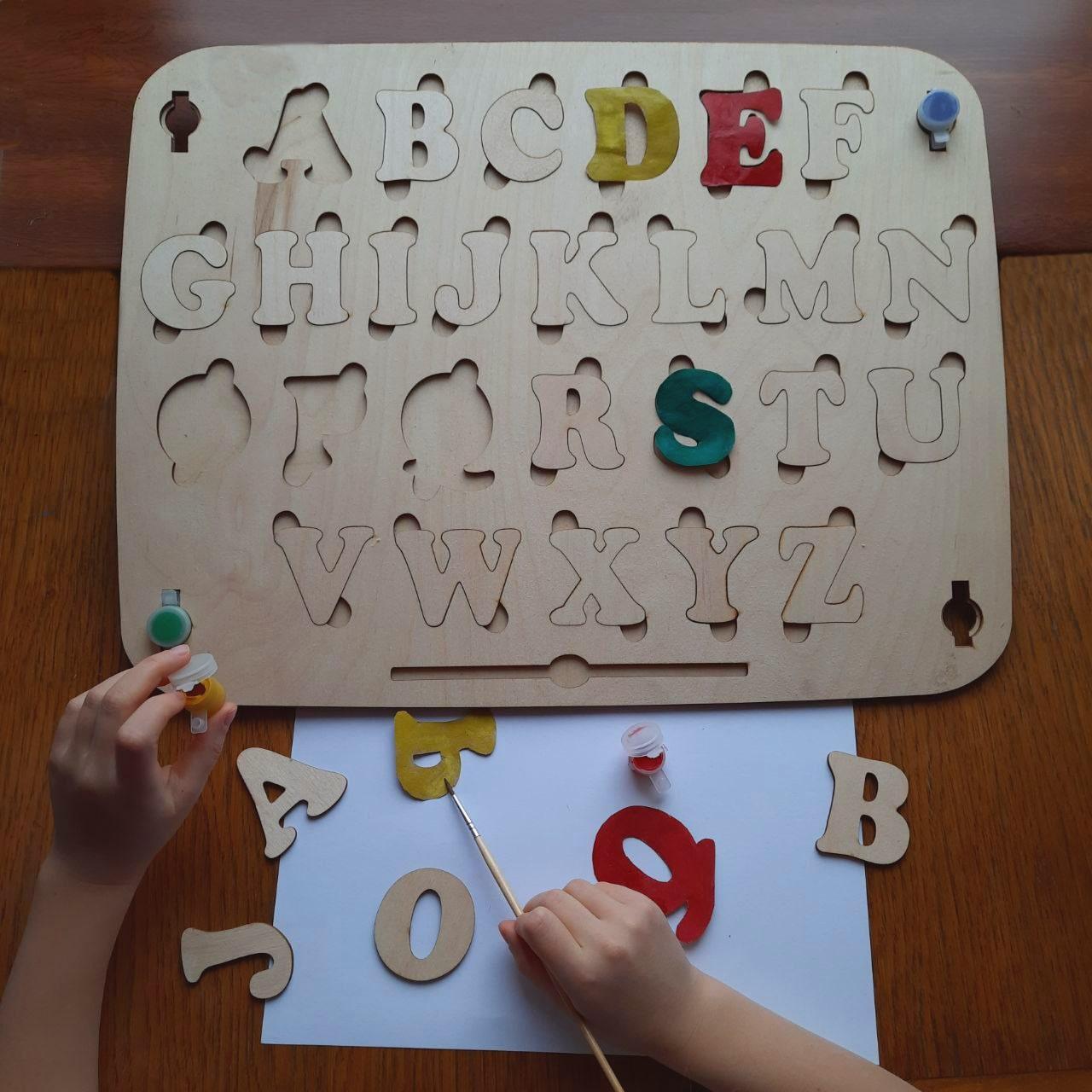 Дерев'яний сортер пазл Англійська абетка, фото 1