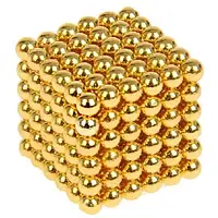 Магнитный конструктор головоломка из 216 неодимовых шариков Neocube золотистый
