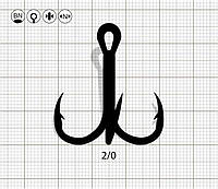 Крючок тройной Bratfishing Y-SYMETRIC EAGLE OPEN SHANK №2/0 BN (1шт)