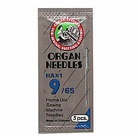 Голки швейні універсальні ORGAN №65 для побутових швейних машин вакуумна упаковка 5 штук (7016)