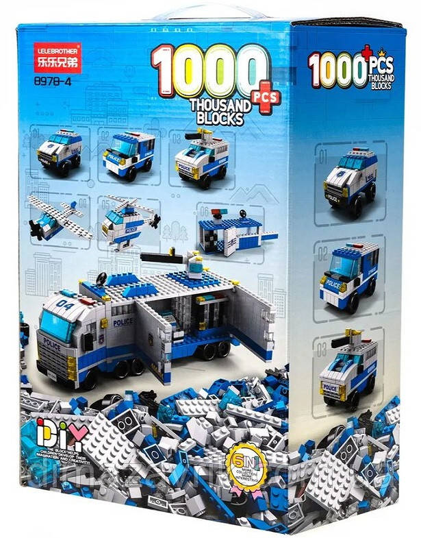 Конструктор LELE 8978-4 "Поліцейська машина 6в1" 1000 деталей