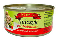 Тунец в cобственном соку (воде) M&K Tunczyk, 170г (дробленный)