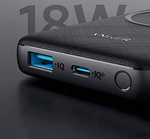 УМБ Power Bank (зовнішній акумулятор) ANKER 10000 мАг з безпровідною зарядкою Чорний (A1617H11), фото 3