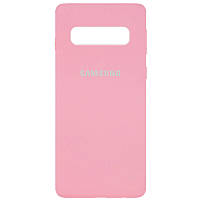 Чохол Silicone Cover Full Protective (AA) для Samsung Galaxy S10 Рожевий / Light pink