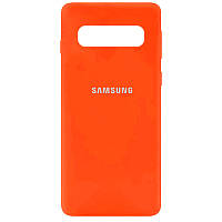 Чохол Silicone Cover Full Protective (AA) для Samsung Galaxy S10 Помаранчевий / Neon Orange