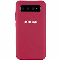 Чохол Silicone Cover Full Protective (AA) для Samsung Galaxy S10 Червоний / Rose Red