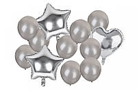 Комплект воздушных шаров серебро