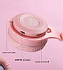 Bluetooth навушники P47М з котячими вушками, бездротові, LED підсвічування, Pink, фото 4