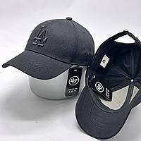Стильная мужская женская кепка - бейсболка с логотипом и регулятором, черная VK 1449