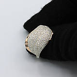 Срібна каблучка з золотими вставками Морська хвиля, фото 2