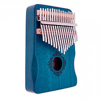 Музичний інструмент Калімба Kalimba на 17 язичків Ручне фортепіано Синій з візерунком K-28s4u32