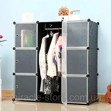 Пластикова складана шафа Storage Cube Cabinet MP-39-61, 9 секцій Переносна шафа Шафа конструктор, фото 2