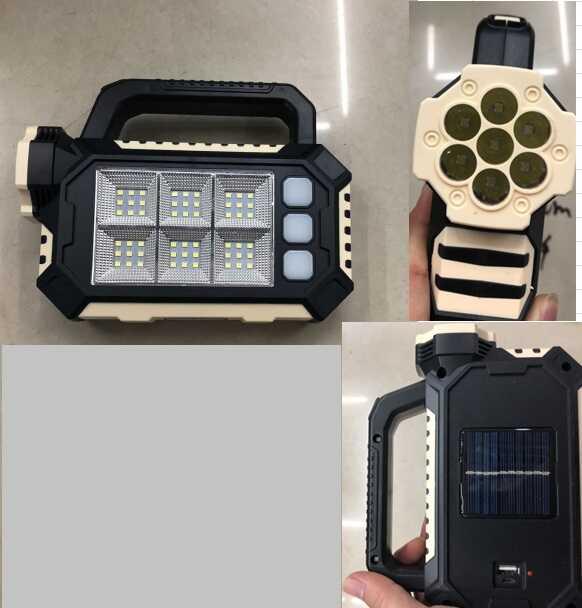 Ліхтар світлодіодний акумуляторний із сонячною батареєю, C 57249, 3 режими роботи, USB-кабель, заряджання для