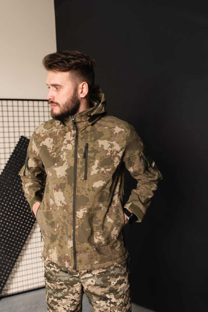 Мужская Куртка Accord с Капюшоном Мультикам Софтшел Размер M — Купить ...