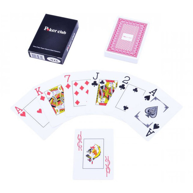 Пластикові карти для покеру PlayGame Poker Club 54 шт. червоні, IG-6010 (Red)