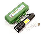 Ліхтар акумуляторний Police/Bailong 1831-T6+COB, micro USB, алюміній, фото 2