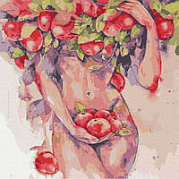 Картина по номерам "Яблочное искушение" ©lesya_nedzelska_art Идейка KHO4989 40х40 см от IMDI