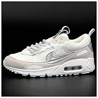 Чоловічі / жіночі кросівки Nike Air Max 90 Future White Silver, біло-сірі кросівки найк аір макс 90 футуре білі аїр