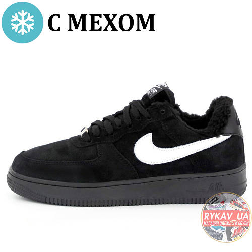 Air force 1 black with best sale white tick