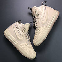 Мужские / женские евро зимние кроссовки Nike Lunar Force 1 Duckboot '17 Cream, найк лунар форс дакбут LF 1