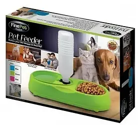 Миска для собак/котів із поїльником пластикова Pet Feeder