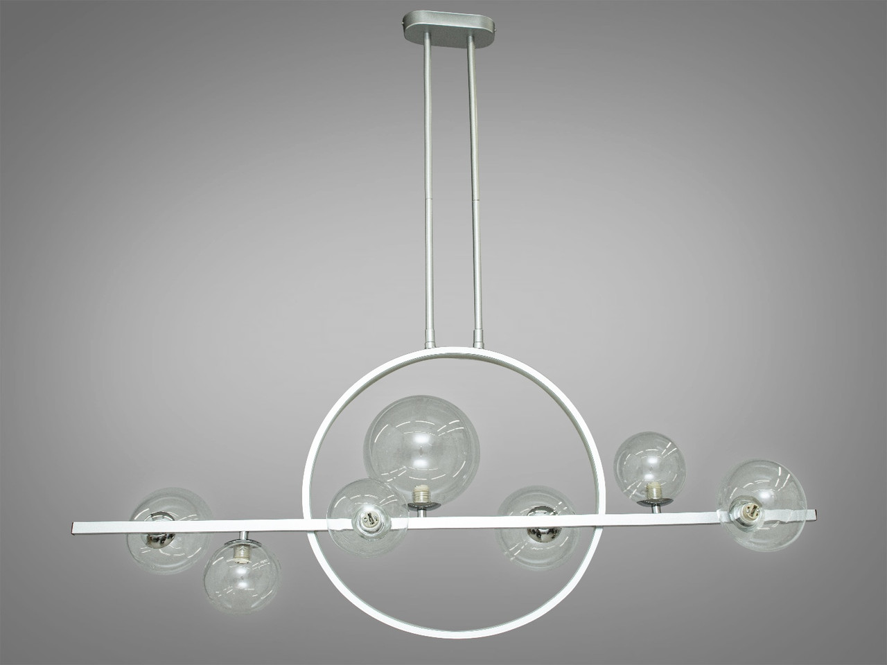 Підвісна LED люстра на 7 ламп хром