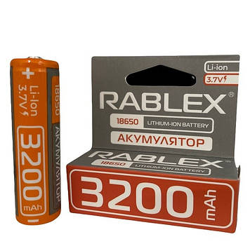 Акумулятор 18650 Rablex 3200mAh літій-іонний Li-ion 3.7V для ліхтаря повербанка вейпа