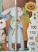 Зростомір наклейка на стіну Ведмедик лисиця зайчик і котик (лист 90 х 60 см) Б331, фото 5