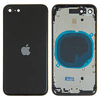 Корпус для iPhone SE 2020, черный, с держателем SIM-карты, с боковыми кнопками