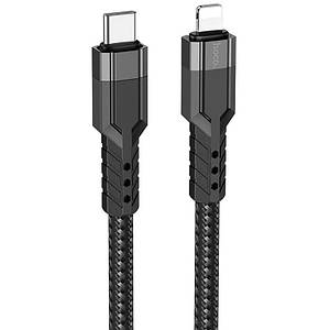 Дата кабель Hoco U110 charging data sync Type-C to Lightning (1.2 m) Чорний